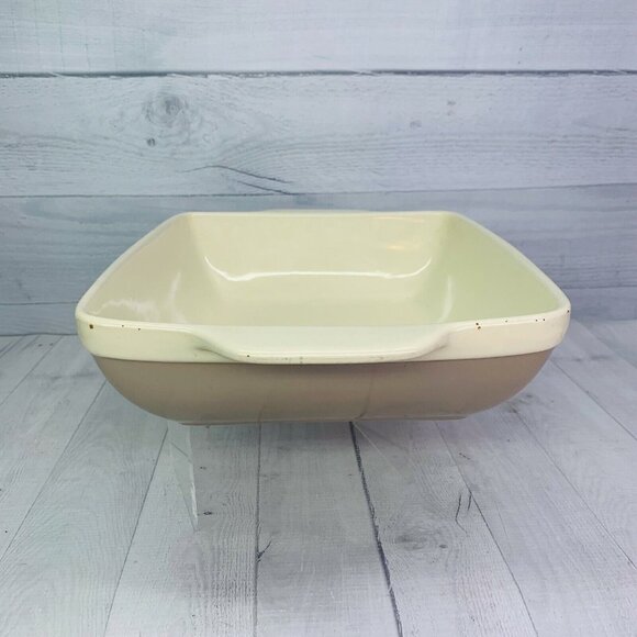 Natural Elements Beige Taupe 4Qt Tab Handle Stoneware Lasagna Casserole Dish Pan - Picture 3 of 11